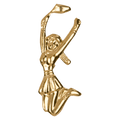 Gold Cheerleader Metal Chenille Letter Insignia