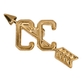 Gold Cross Country Metal Chenille Letter Insignia
