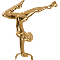 Gold Female Gymnast Metal Chenille Letter Insignia