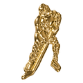 Gold Ice Hockey Metal Chenille Letter Insignia