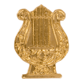 Gold Music Lyre Metal Chenille Letter Insignia