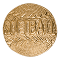 Gold Softball Metal Chenille Letter Insignia