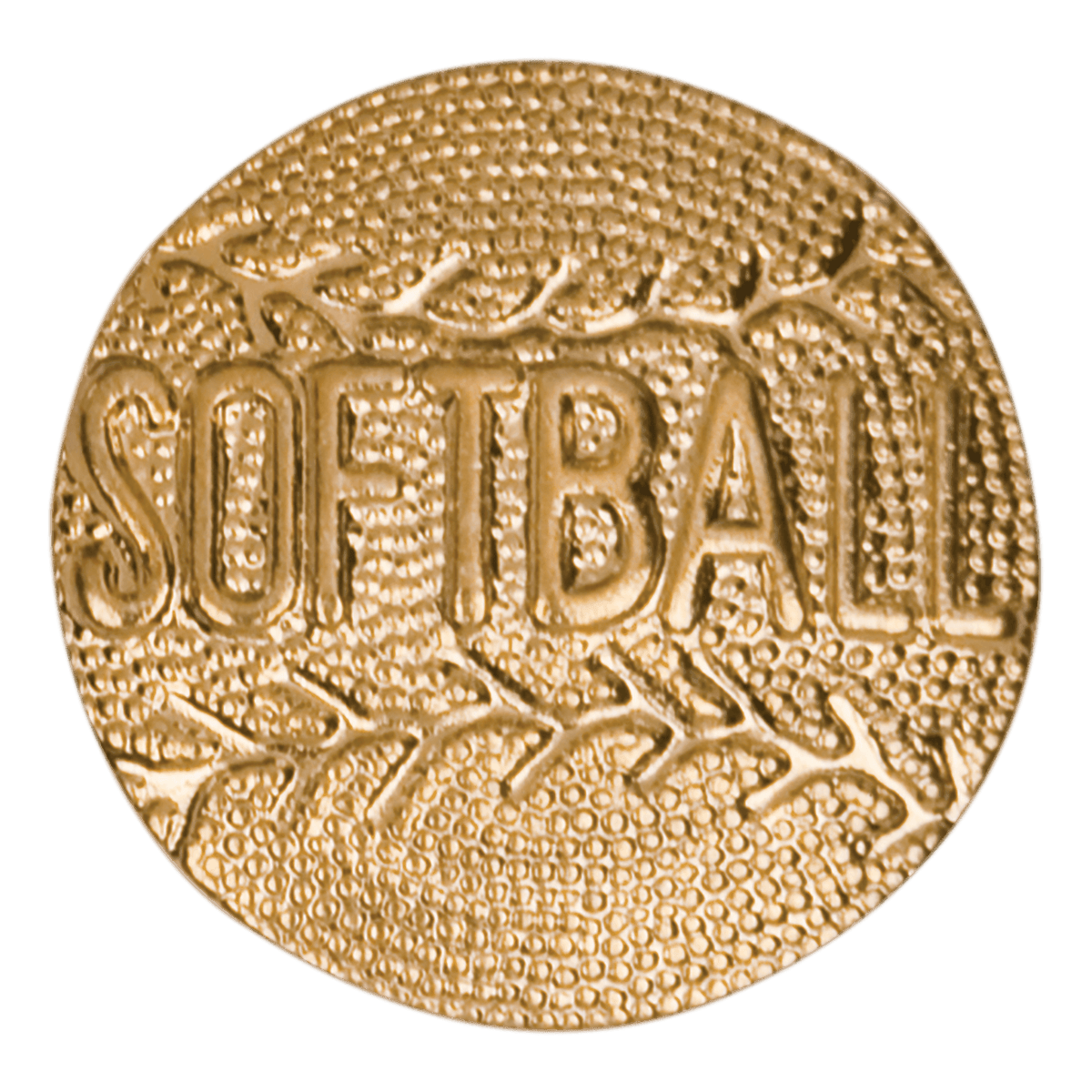 Gold Softball Metal Chenille Letter Insignia