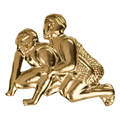 Gold Wrestling Metal Chenille Letter Insignia
