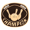 Gold Bowling Champion Ring Insert