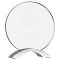 7 1/4" Round Cosmic Acrylic with Silver Base