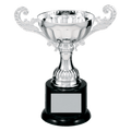 Silver 6 1/2" Completed Metal Cup Trophy on Plastic Base