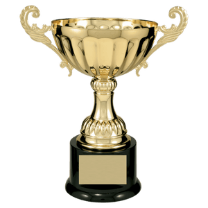 Gold 2 9 3/4" Completed Metal Cup Trophy on Plastic Base