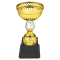 7" Gold & Silver Metal Cup with Plastic Stem and Base