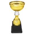 8" Gold & Silver Metal Cup with Plastic Stem and Base