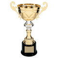 Gold 11 1/2" Completed Metal Cup Trophy on Plastic Base