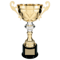 Gold 14 1/2" Completed Metal Cup Trophy on Plastic Base