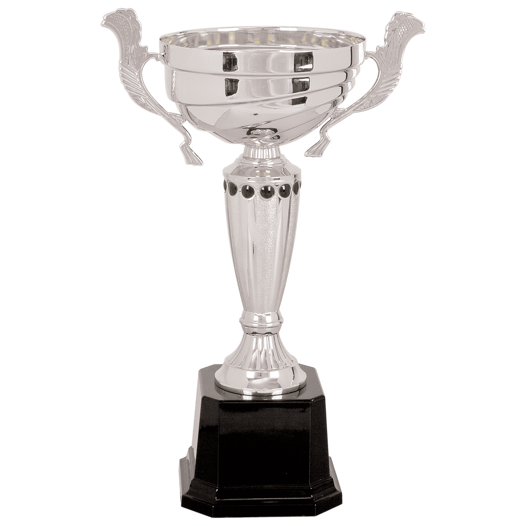 Silver 2 13" Completed Metal Cup Trophy on Plastic Base