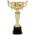 Gold 3 14 1/2" Completed Metal Cup Trophy on Plastic Base
