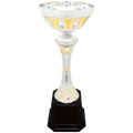 Silver/Gold 2 12" Completed Metal Cup Trophy on Plastic Base