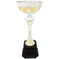 13 1/2" Silver/Gold Completed Metal Cup Trophy on Plastic Base