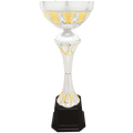 Silver/Gold 15" Completed Metal Cup Trophy on Plastic Base