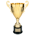 Gold 13 1/4" Completed Metal Cup Trophy on Plastic Base