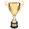 Gold 2 14 1/2" Completed Metal Cup Trophy on Plastic Base