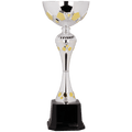 Silver/Gold 14 1/2" Completed Metal Cup Trophy on Plastic Base