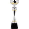 16" Silver/Gold Completed Metal Cup Trophy on Plastic Base