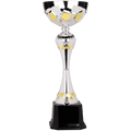 Silver/Gold 17 1/2" Completed Metal Cup Trophy on Plastic Base