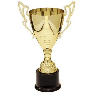 Gold 2 12" Completed Metal Cup Trophy on Plastic Base