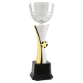 13 1/4" Silver/Gold Textured Completed Metal Cup Trophy