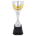 11" 11" Completed Metal Cup Trophy on Plastic Base