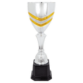 15" 15" Completed Metal Cup Trophy on Plastic Base