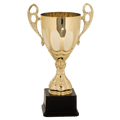 Gold 3 13" Completed Metal Cup Trophy on Plastic Base
