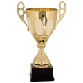Gold 17 1/2" Completed Metal Cup Trophy on Plastic Base