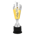 11" Silver & Gold Star Completed Metal Cup Trophy on Plastic Base
