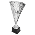 Silver 19 1/2" Metal Flag Cup on Plastic Base