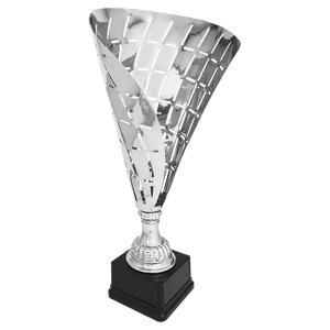Silver 19 1/2" Metal Flag Cup on Plastic Base