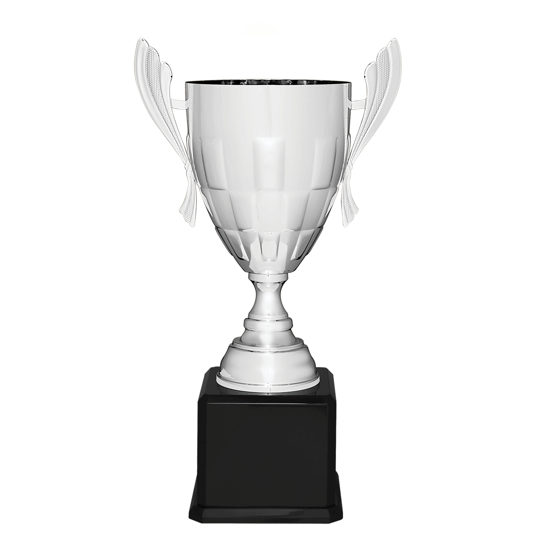 Silver Completed Metal Cup Trophy on Black Royal 24 3/4" Piano Finish Base