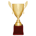Gold Completed Metal Cup Trophy on Rosewood Royal 26 1/2" Piano Finish Base
