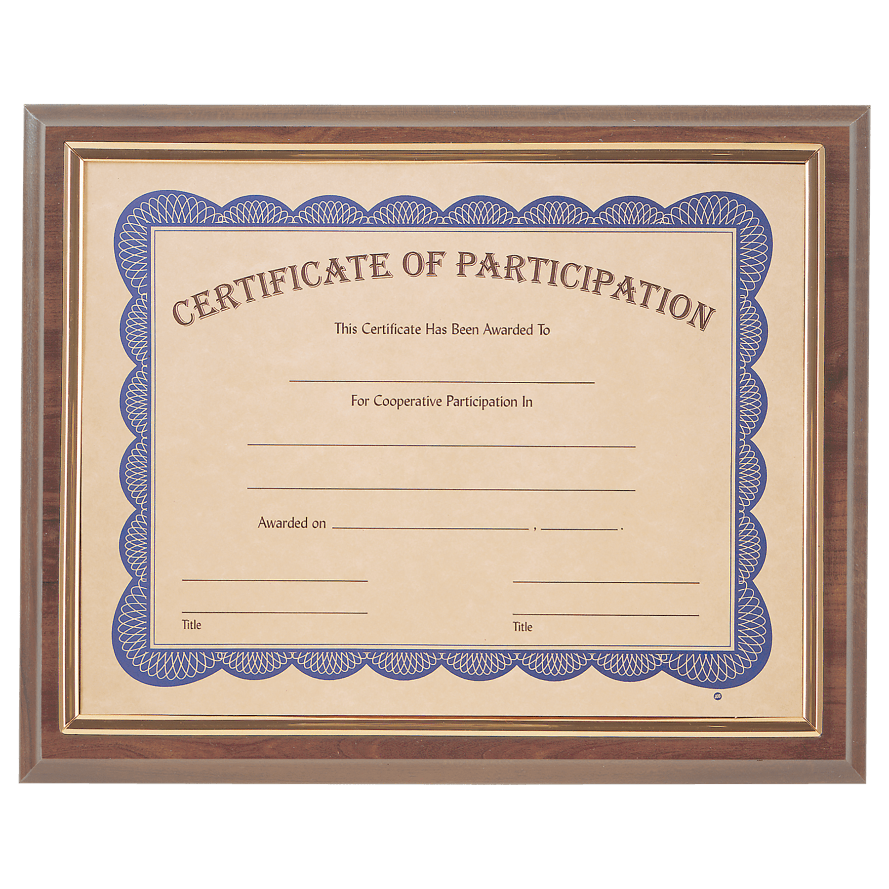 13" x 10 1/2" Finish Slide-in Plaque w/ 8 1/2" x 11" Frame