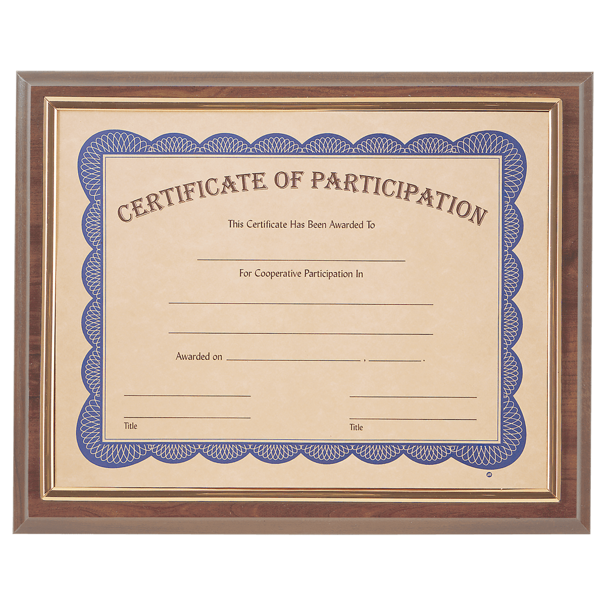 13" x 10 1/2" Finish Slide-in Plaque w/ 8 1/2" x 11" Frame