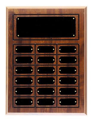 11 3/4" x 15 3/4" Finish Completed Perpetual Plaque with 18 plates