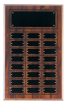 11 3/4" x 18 3/4" Finish Completed Perpetual Plaque with 24 Plates