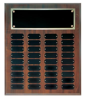 15" x 18" Finish Completed Perpetual Plaque with 36 Plates