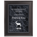 Medium Solid Matte Black Plaque with Black Marble Acrylic Plaque Plate