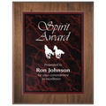 Medium Genuine Walnut Plaque with Red Marble Acrylic Plaque Plate