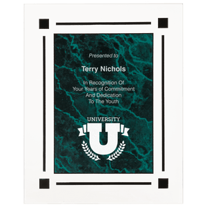 Green 9" x 11" Marble Acrylic Plaq