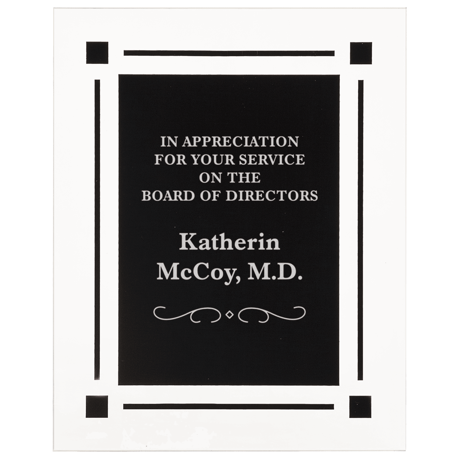 9" x 11" Solid Black Acrylic Clear Plaq
