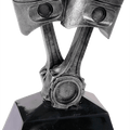 7" Antique Silver Piston Resin