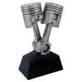 9" Antique Silver Piston Resin