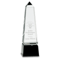 8" Obelisk Crystal on Black Pedestal Base