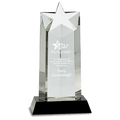 10" Crystal Star Column on Black Pedestal Base